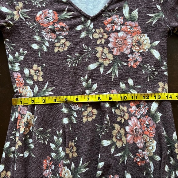 Altar’d State 3/4 Bell Sleeve Brown Floral Print V-Neck Dress, Size M - Picture 6 of 10